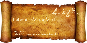 Lehner Árpád névjegykártya