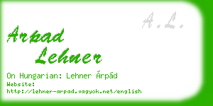 arpad lehner business card